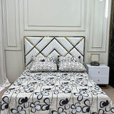 4 Pillow Cotton King Bed Sheet - Blush Harmony