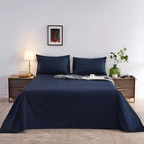 Cotton King Bed Sheet - Plain Dark Blue