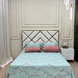 4 Pillow Cotton King Bed Sheet - Majestic Aura