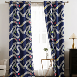 Percale Cotton Curtain - Road Map