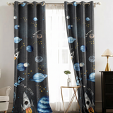 Percale Cotton Curtain - Planets