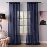 Sheer Curtains Navy Blue