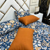 4 Pillow Cotton King Bed Sheet - Damask