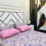 4 Pillow Cotton King Bed Sheet - Root Flow