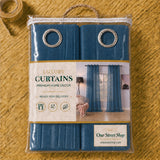 Sheer Curtains Teal Blue