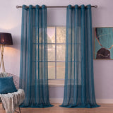 Sheer Curtains Teal Blue
