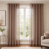 Sheer Curtains Dark Brown