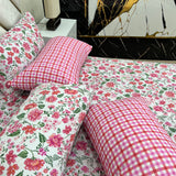 4 Pillow Cotton King Bed Sheet - Majestic