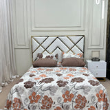 4 Pillow Cotton King Bed Sheet - Tulips