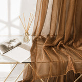 Sheer Curtains Bronze Brown