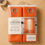 Sheer Curtains Bright Orange