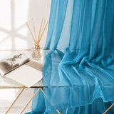 Sheer Curtains Turquoise Blue