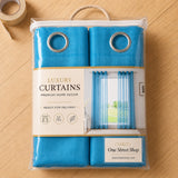 Sheer Curtains Turquoise Blue