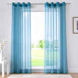 Sheer Curtains Turquoise Blue