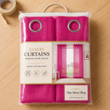 Sheer Curtains Deep Pink