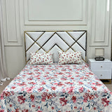2 Pillow Cotton King Bed Sheet - Cherry