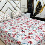 2 Pillow Cotton King Bed Sheet - Cherry