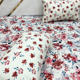 2 Pillow Cotton King Bed Sheet - Cherry
