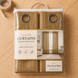 Sheer Curtains Golden Brown