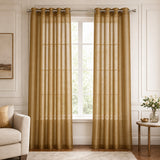 Sheer Curtains Golden Brown