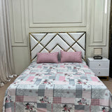 2 Pillow Cotton King Bed Sheet - Flow Stream