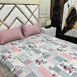2 Pillow Cotton King Bed Sheet - Flow Stream
