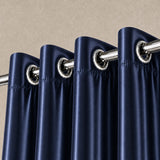 Silk Curtain - Navy Blue
