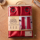 Silk Curtain - Rich Crimson Red