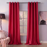 Silk Curtain - Rich Crimson Red