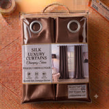 Silk Curtain - Chocolate Brown