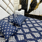 2 Pillow Cotton King Bed Sheet - London