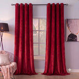 Plain Velvet Curtain Red