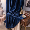 Plain Velvet Curtain Navy Blue