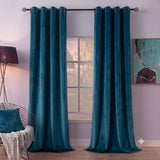 Plain Velvet Curtain Teal