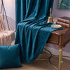 Plain Velvet Curtain Teal