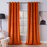 Plain Velvet Curtain Orange