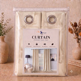Plain Velvet Curtain Ivory