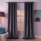 Plain Velvet Curtain Charcoal