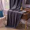 Plain Velvet Curtain Charcoal