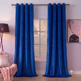 Plain Velvet Curtain Royal Blue