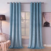 Plain Velvet Curtain Sky Blue