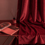 Plain Velvet Curtain Mehroon
