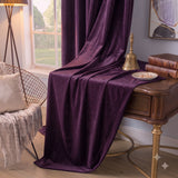 Plain Velvet Curtain Purple