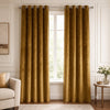 Plain Velvet Curtain Musturd