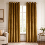 Plain Velvet Curtain Musturd