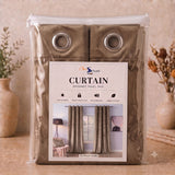 Plain Velvet Curtain Rust