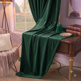 Plain Velvet Curtain Green