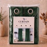 Plain Velvet Curtain Green