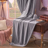 Plain Velvet Curtain Light Grey