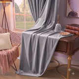 Plain Velvet Curtain Light Grey